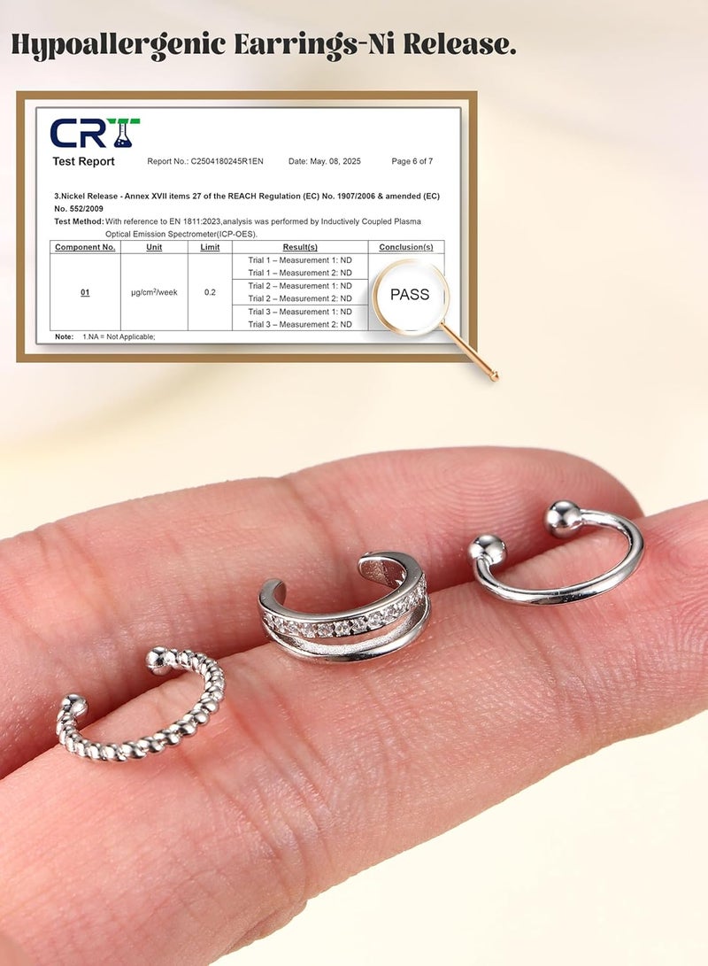 Fansilver 3Pcs Ear Cuff Earrings for Women Non Piercing14K Gold Plated Ear Cuffs Clip on Cartilage Earrings Adjustable Fake Earrings Lightweight - Image 2